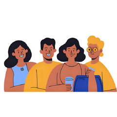 Group of Happy People Standing Together &ndash; Diverse Friends Vector