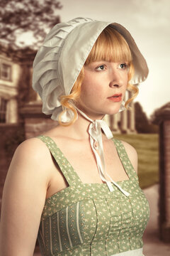 Woman Wearing White Bonnet