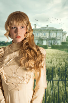 Woman Standing In Front Of Old Building