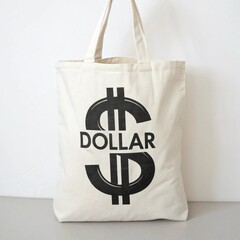 Dollar Sign Fabric Tote Bag	

