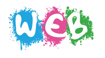 web in white splash background illustration