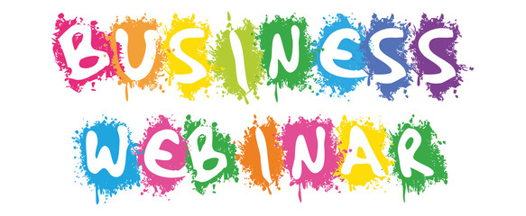 business webinar in white splash background illustration
