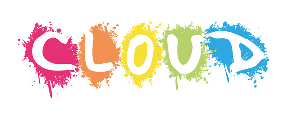 cloud in white splash background illustration