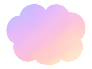 Soft Watercolor Cloud Frame Oval in Pink and Purple