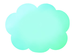 Soft Watercolor Cloud Frame Oval in Mint Green
