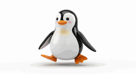 Fototapeta premium Cartoon penguin illustration isolated on white background