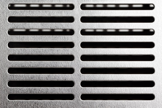 Empty cast iron grille isolated on white background.