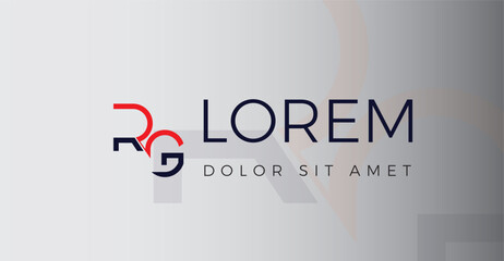 Modern and attractive logo vector design with RG letters