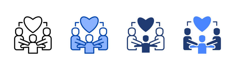 Solidarity icon set multiple style collection