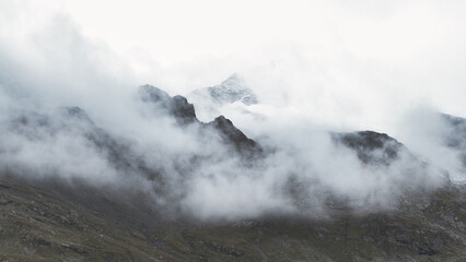Mountains surrounded by clouds