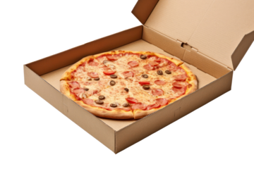 PNG Empty pizza box food white background zwiebelkuchen.
