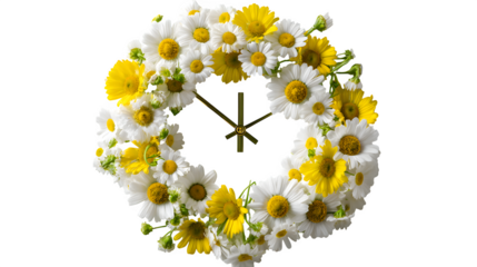 Yellow and white flowers clock
