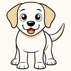 Vector art of cute cartoon puppy dog isolated on white background, a happy and playful companion animal