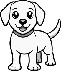 Vector art of cute cartoon puppy dog isolated on white background