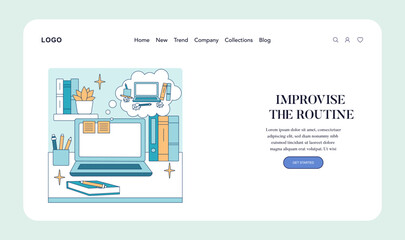 Creative Workspace with Imaginative Ideas Vector Illustration