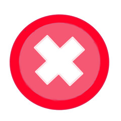 Obraz premium red cross icon button for the social media platforms