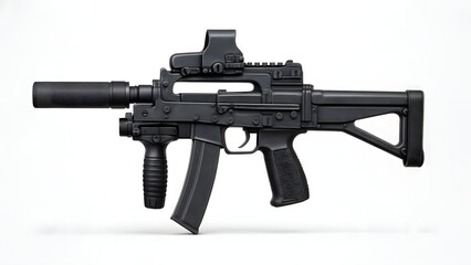 OTs-14 Groza with Tactical Accessories &ndash; High-Detail Studio Shot on White Background