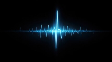 Soft blue bioluminescent heartbeat pulses fading in and out rhythmically against black conveying slowed cardiovascular activity.