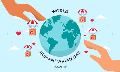 World Humanitarian Day Global Support and Solidarity Illustration