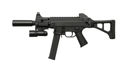 Heckler & Koch UMP with Magazine Removed &ndash; Studio Product Photo on White