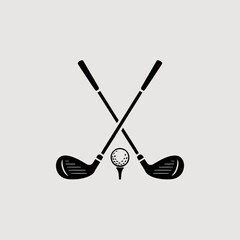 Crossed Golf Clubs with Ball Icon