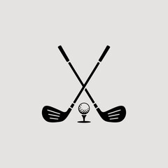 Crossed Golf Clubs with Ball Icon