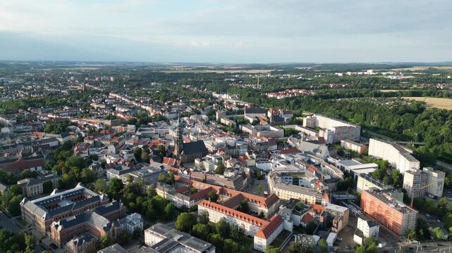aerial view of zwickau in east germany saxony germany