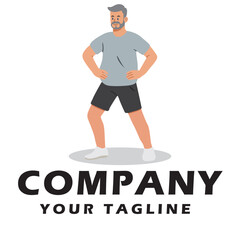 Older people exercising illustration 
