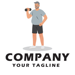 Older people exercising illustration 
