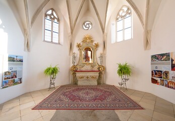 View of the interior of the Chapel of St. Wenceslas in Znojmo