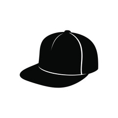 Fototapeta premium Simple black flat brim baseball cap illustration