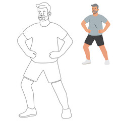 Older people exercising illustration 
