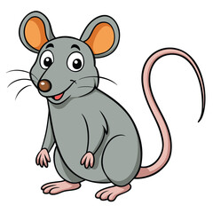 Vector art of cute cartoon mouse isolated on white background