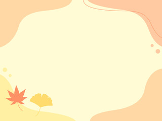 もみじとイチョウの秋フレーム