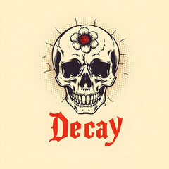 Retro Skull Decay Textured Design