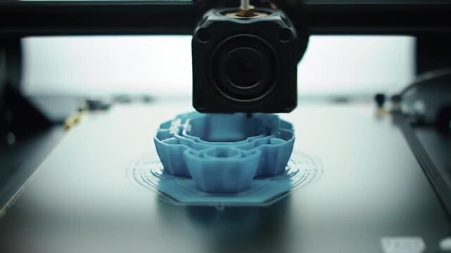 Time-lapse of a 3D printer creating a detailed gadget prototype in Ultra HD 4K, futuristic technology and modern innovation stock footage