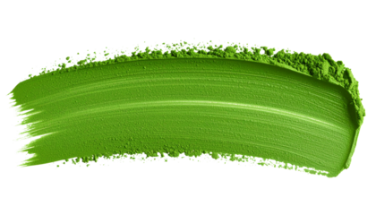 Artistic green matcha smear with textured edges
