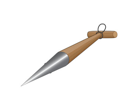 vector design of a ball planting tool or dibbler made of wood This tool is used to make holes in the ground with uniform depth and size for planting tubers or seeds