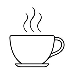 coffee cup with steam on white background