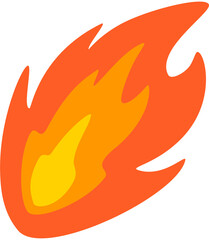 Fiery red and yellow flame icon symbol for danger warning on a sign