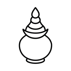 kalash for puja on white background 