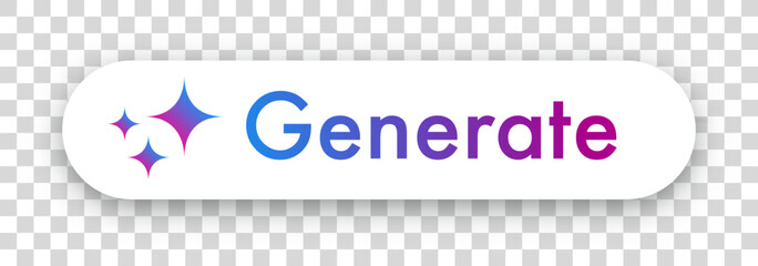 Generate AI button user interface isolated on background. Artificial intelligence button trendy neumorphic style for ui ux element, app, website vector 10 eps