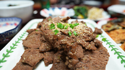 Traditional Korean Marinated Beef Steak for Seollal Lunar New Year Feast