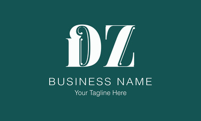 DZ D dz initial logo | initial based abstract modern minimal creative logo, vector template image. luxury logotype logo, real estate homie logo. typography logo. initials logo