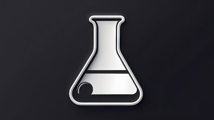 icon of a lab flask with a two-tone design on black and white backgrounds	