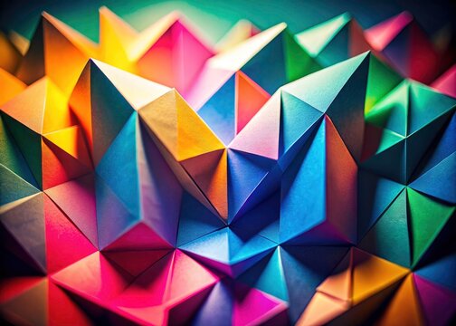 Colorful Origami Letters M N O P Portrait Photography - Artistic Paper Folding Alphabet