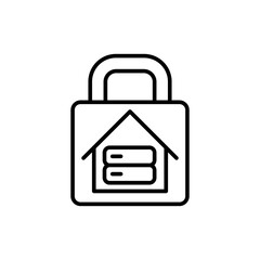 Obraz premium Local server security outline icons, minimalist vector illustration ,simple transparent graphic element .Isolated on white background