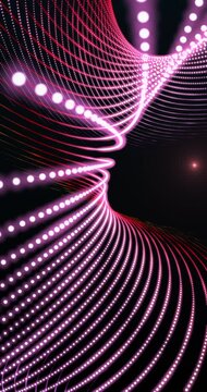 Purple points in fractal shape flashing. Loop. 4K Vertical