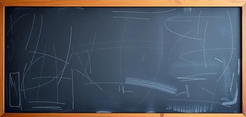 A vintage chalkboard with chalk marks, ideal for education themes,   pattern,   empty