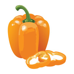 A Healthy Pepper Vegetable Food Ingredient - Vector Illustration